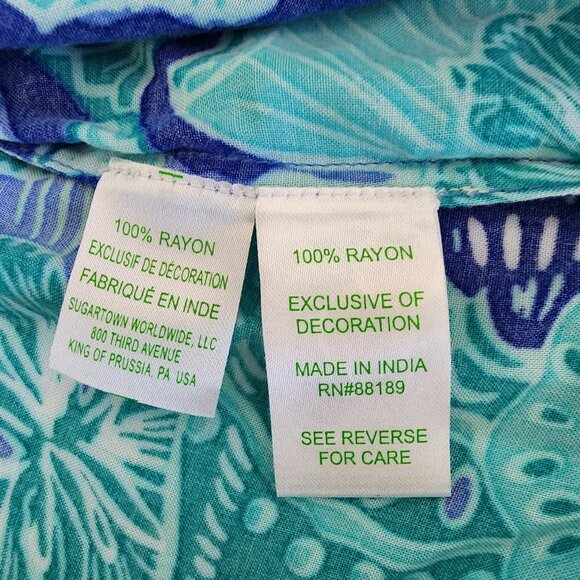 Lilly Pulitzer Renato Sequined Tunic Top Agate Green Mint to Be Floral Tropical - Picture 10 of 13